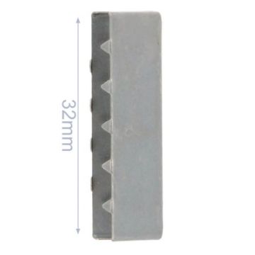 Endstücke für Gurtband - mat silver - 32mm
