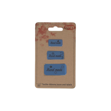 Opry Lederimitat Labels - Handmade - Blue