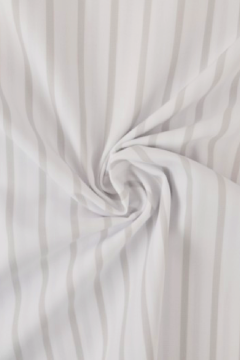 Blousestof - Light Grey Lines on White