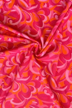 Lycra - Flowers and Leaves on Bright Fuchsia