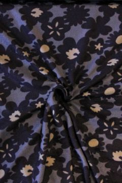 Fleece Print - Purple Big Flowers on Light Purple