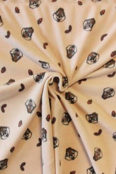 Fleece Print - Squirrels on Warm Beige