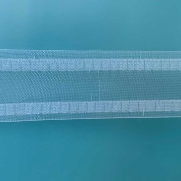 Waveplooiband 77mm transparant