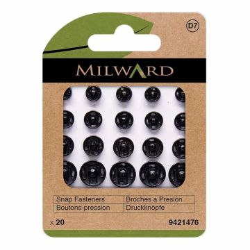 Milward - Drukknopen aannaaibaar - assortiment Zwart