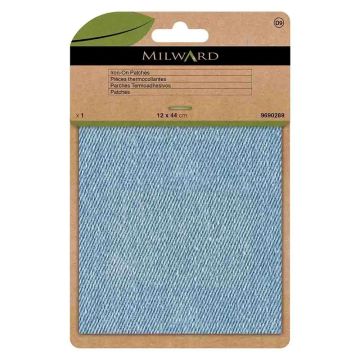 Milward Flickstoff aufbügelbar - Light Denim 12x44cm