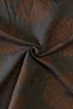 jacquard gobelin - Big Brown Flowers on Steelblue