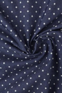 Chambray - Tiny White Dots on Dark Blue