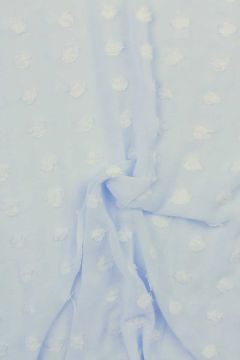 Chiffon Dots - Light Blue Crinkle