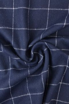 Flanell - Karostoff Deep Dark Blue/White