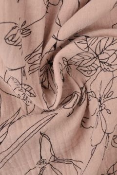 Musselin - Sketch of Flowers Old Pink