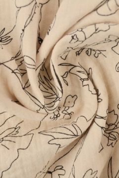 Musselin - Sketch of Flowers on Champagne