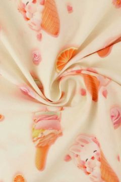 Baumwolle - Bunnies and Ice Cream on Creme