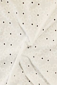Lochstickerei Baumwolle - Flowers of Summer - Off White