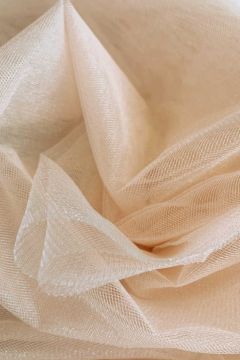 Brandvertragende Tule - 300cm - Soft Peach Shimmer