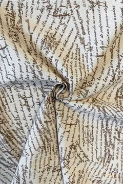 Katoen Canvas - Caramel Script on Beige