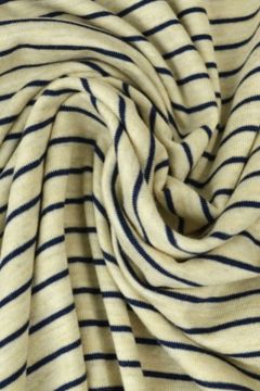 Viskose Jersey - Stripes Small Beige/ Navy