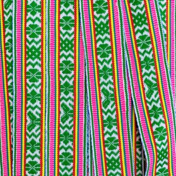 Bänder Boho Green/Pink - 25mm