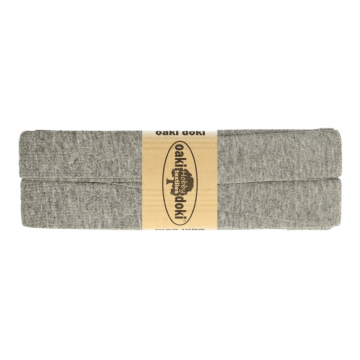 tricot de luxe biaisband oaki doki gemeleerd donker grijs