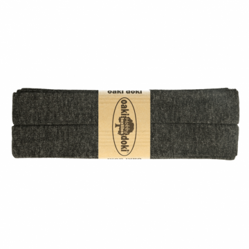 tricot de luxe biaisband oaki doki gemeleerd antraciet