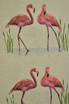 Katoenen Canvas tropische flamingos