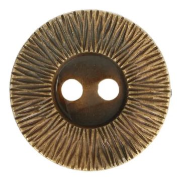 Knoop - geribbelde rand Koper - 25mm