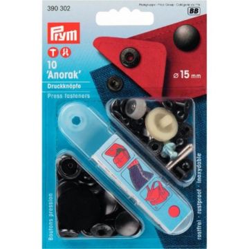 Prym - Nähfrei Druckknöpfe Black - 15mm