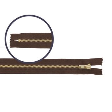 Reißverschluss Hose Gold - 570 - Dark Brown - 22 cm