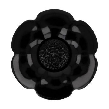  Knopf Blume mit austauschbarem Herz- Black - 25mm