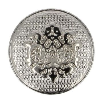 Knoop - geribbelde rand Silver - 25mm