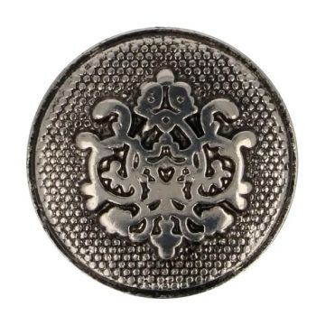 Knoop - geribbelde rand Silver - 25mm