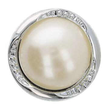 Knoop - geribbelde rand Silver - 25mm