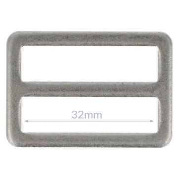 Opry Vierkantring Flache - Mat Silver - 32mm