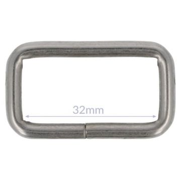 Opry Vierkantring - Mat Silver - 32mm