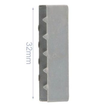 Eindstuk Tassenband-Mat Silver-32mm