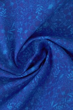 Katoen bloemenzee kobalt met blauw