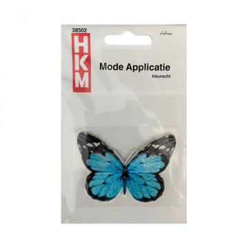 Applikation - Schmetterling Schwarz/Aqua
