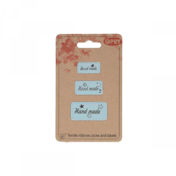 Opry Lederimitat Labels - Handmade - Light Blue