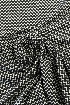 Badeanzugstoff - Black and White Zigzag