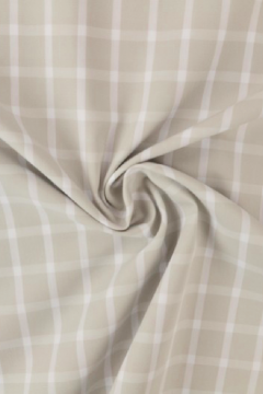 Blousestof - White Squares on Grey