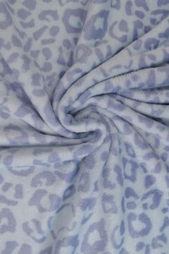 Kuschelfleece - Leopard on soft blue