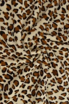 Kuschelfleece - Leopard brown on creme