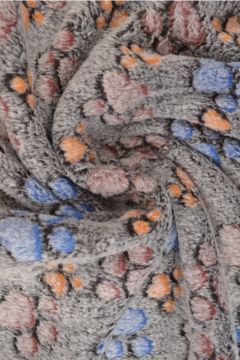 Kuschelfleece - Dogfeet on dark brown