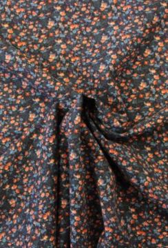 Flanell - Millions of Flowers Orange/Blue