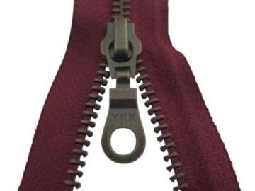 Kupfer YKK-Reißverschlüsse Teilbar - Bordeaux-021- 70 cm