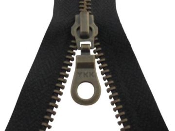 Kupfer YKK-Reißverschlüsse Teilbar - Schwarz-580- 40 cm