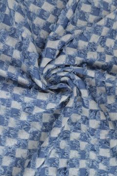 Jeans -  Frayed Checks - Light Blue