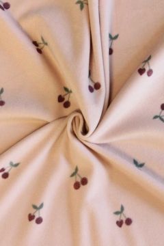 Fleece Print - Cherries on Old Pink