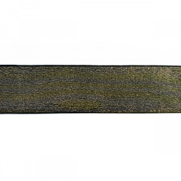 Gummiband Soft Glittery - Black/Gold - 40 mm