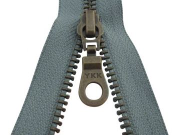 Kupfer YKK-Reißverschlüsse Teilbar - Grau-183- 50 cm