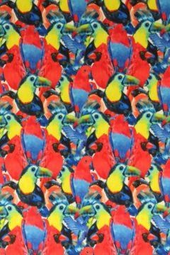 Badeanzugstoff - Tropical Birds Red 